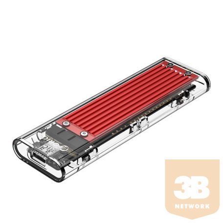 Orico Külső ház 2,5" - NVMe M.2 SSD Enclosure (USB3.1 Type-C -> NVMe, Max.: 2TB, 10 Gbps, piros)