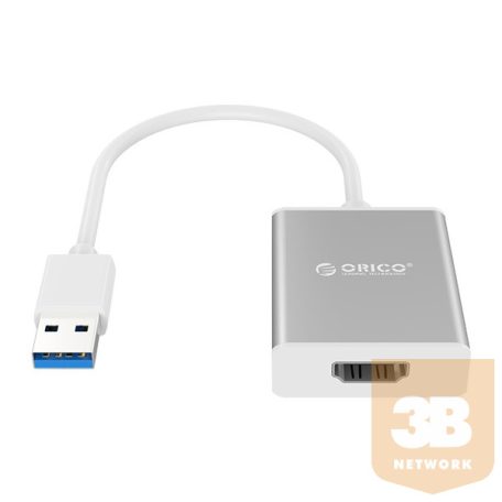 Orico kábel átalakító - UTH-SV (USB-A3.0 to HDMI, 1080p, ezüst)