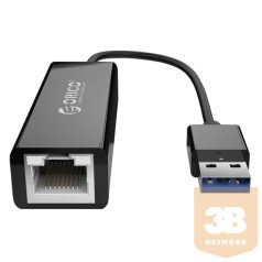   Orico kábel átalakító - UTJ-U3-BK (USB-A3.0 to RJ-45, 10 cm kábel, fekete)