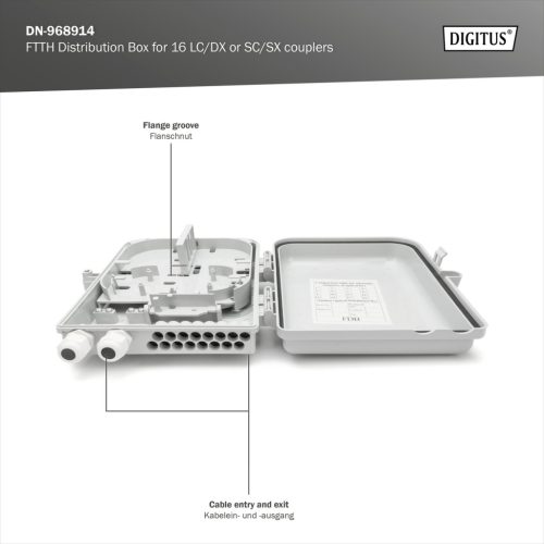 Digitus - Opt. fali rendező SC16 port (szimplex)