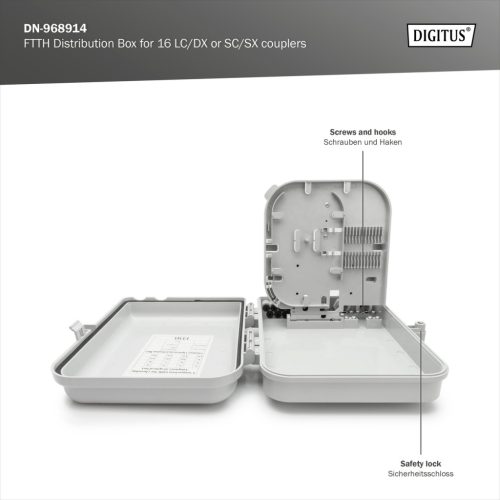 Digitus - Opt. fali rendező SC16 port (szimplex)