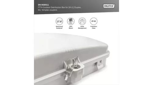 Digitus Optikai fali rendező SC 24 portos (simplex) kültéri
