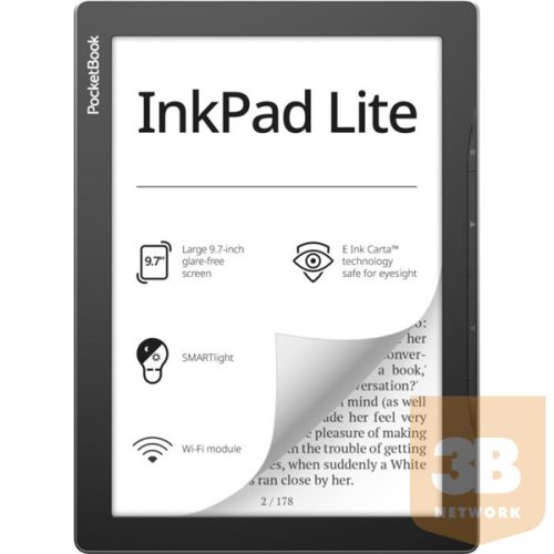 POCKETBOOK e-Reader PB970 INKPad Lite Fekete (9,7" E-Ink,automata háttérvilágítás,Dual CPU: 2x1GHz,8GB,2200mAh,wifi,mSD)