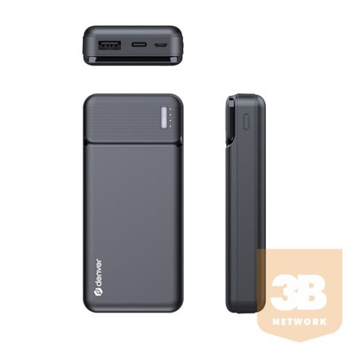 CHG DENVER PBS-10007 10000 mAh Micro USB vagy USB-C powerbank - fekete