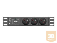 LANBERG PDU-03E-0200-BK Lanberg PDU 10 1U 16A, 3x 230v PL 2m Black