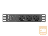 LANBERG PDU-03F-0200-BK Lanberg PDU 10 1U 16A, 3x 230v Schucko 2m Black