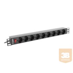   LANBERG power distribution unit PDU 19 1U 16A 9 schuko 3m black