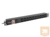 LANBERG PDU-10I-0200-IEC-BK Lanberg PDU 1U 10A 10 sockets IEC C13 2m Black, C13 aljzat / C14 dugó