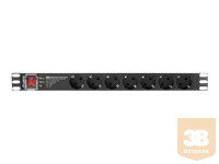 LANBERG rack PDU Pro 19inch 1U 16A 7x Shuko 2m black