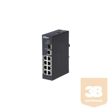 Dahua PoE switch - PFS3110-8T (8x 100Mbps + 1x 1Gbps + 1x  SFP, L2; ipari kivitel; 12VDC)