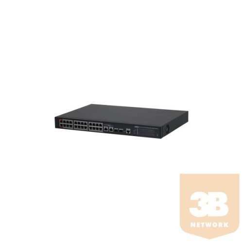 Dahua Menedzselhető PoE switch - PFS4226-24GT2GF-240 (24x gigabit PoE/PoE+ (240W) + 2x SFP uplink, 250m PoE)