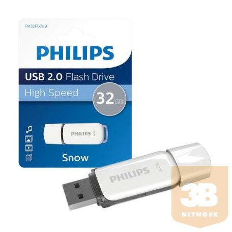 USB Philips Pendrive USB 2.0 32GB Snow Edition - fehér/szürke