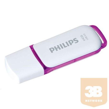 USB Philips Pendrive USB 3.0 64GB Snow Edition - fehér/lila