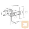 SBOX PLB-3646 fali konzol, dönthető, forgatható, 37"-70", 600x400, max 50 kg