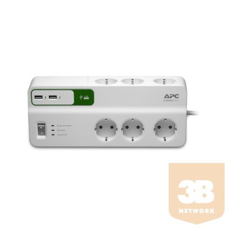 APC PM6U-GR Essential SurgeArrest 6 outlets 2port USB