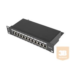   Lanberg Patch Panel 10'', 12 port 1U, cat.5e, black