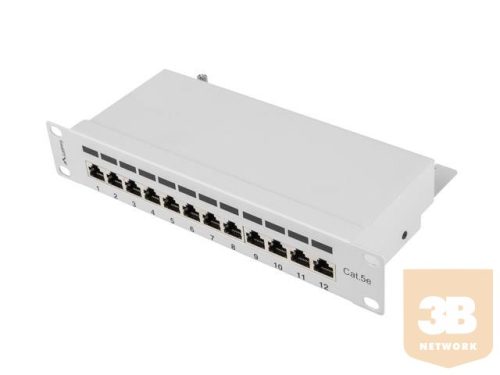 Lanberg Patch Panel 10'', 12 port 1U, cat.5e, gray