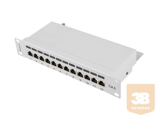 Lanberg Patch Panel 10'', 12 port 1U, cat.6, grey