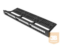 LANBERG PPKS-1124-B keystone Patch Panel 19inch with organizer 24 port 1U black