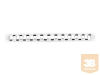 LANBERG PPKS-1224-S keystone Patch Panel Blank 24 port Staggeged 1U with Organizer grey