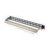 NET Lanberg Üres patch panel 48 port 1U 19" FTP, árnyékolt, tehermentesítővel, fekete