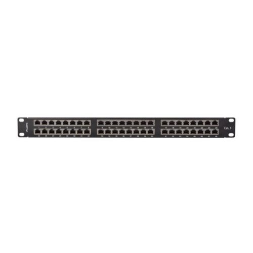 NET Lanberg Patch panel 48 port 1U 19" CAT.5e FTP, árnyékolt, fekete