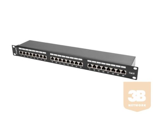 Lanberg Patch Panel 24 port 1U, cat. 6, shielded, black