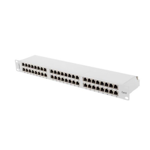 NET Lanberg Patch panel 48 port 1U 19" CAT.6 FTP, árnyékolt, szürke