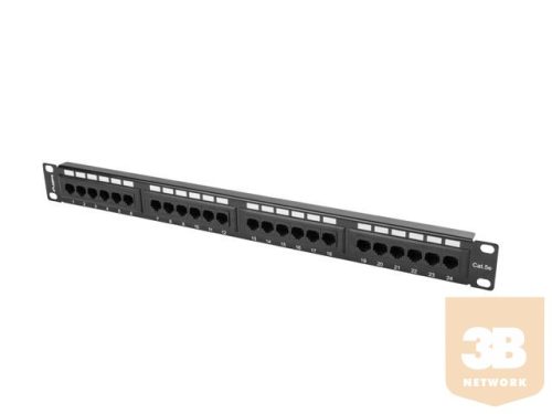 Lanberg Patch Panel 24 port 1U, cat. 5e, black