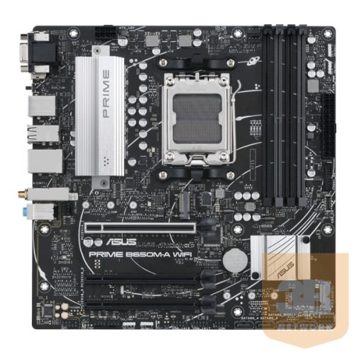 Asus Alaplap - AMD PRIME B650M-A WIFI AM5 (B650, ATX, 4xDDR5 6400+MHz, 4xSATA3, 2x M.2, HDMI+DP+VGA)