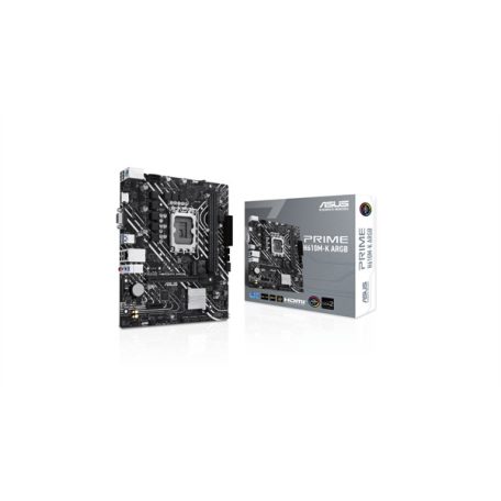 Asus Alaplap - Intel PRIME H610M-K ARGB (H610, 2xDDR5 5600MHz, 1Gb LAN, 4xSATA3, 1xM.2, HDMI+VGA)