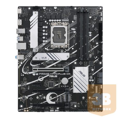Asus Alaplap - Intel PRIME H770-PLUS D4 s1700 (H670, 4xDDR4 5066MHz, 4xSATA3, 4xM.2, HDMI+DP)