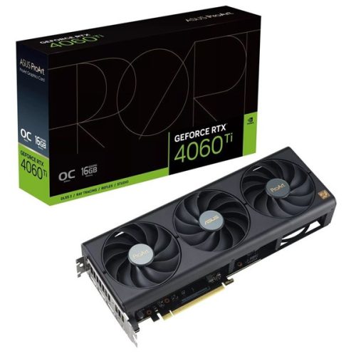 Asus Videokártya - nVidia PROART-RTX4060TI-O16G (16384MB, GDDR6, 2685/18000 Mhz, 128bit, HDMI2.1, 3xDP1.4)