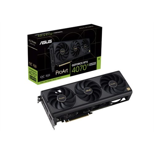 Asus Videokártya - nVidia PROART-RTX4070TIS-O16G (16384MB, GDDR6X, 2670/21000 Mhz, 256bit, 1xHDMI, 3xDP)