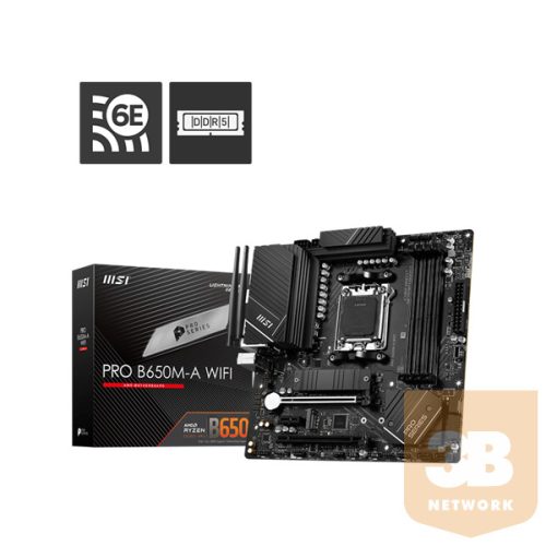 MSI Alaplap AM5 PRO B650M-A WIFI AMD B650, mATX