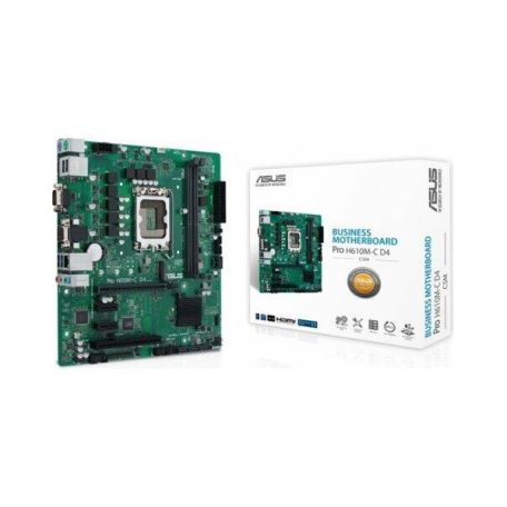 Asus Alaplap - Intel PRO H610M-C D4-CSM s1700 (H610, 2xDDR4 3200MHz, 4xSATA3, 1xM.2, DP+HDMI+VGA+COM)