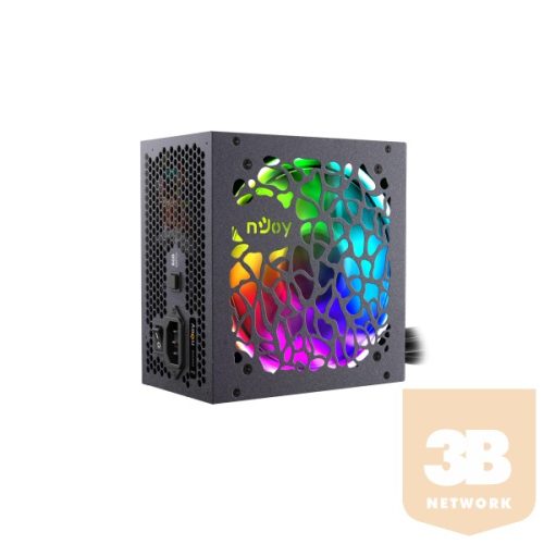 NJOY Tápegység 600W - Freya 600 (80 Plus Bronze, Aktív PFC, 12cm, RGB)