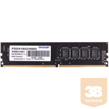 PATRIOT PSD416G24002 Patriot Signature DDR4 16GB 2400MHz CL17 UDIMM