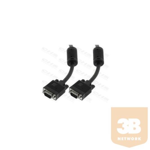 WIRETEK kábel VGA monitor Összekötő 3m, Male/Male, Árnyékolt