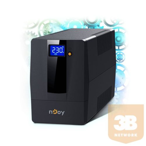 NJOY UPS + AVR Horus Plus 600, 600VA, 360W, Line-Interactive, Szünetmentes tápegység, LCD Touch display