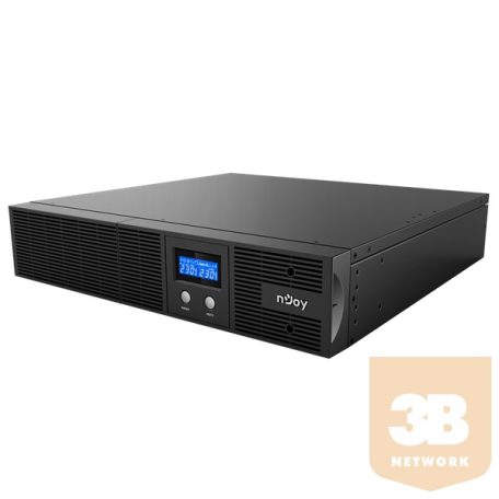 NJOY UPS 2200VA - Argus 2200 szünetmentes tápegység (4 IEC 13 kimenet, line-interaktív, RJ45, RS232, USB, szoftver, LCD kijelző, 2U rack)