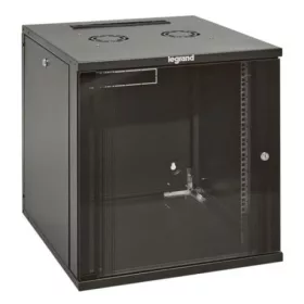   Legrand 646262 Linkeo 19"" 12U MAG:626 SZÉL:600 MÉLY:600 MAX:36kg üvegajtós lapraszerelt levehető oldallapos antracit fali rack szekrény