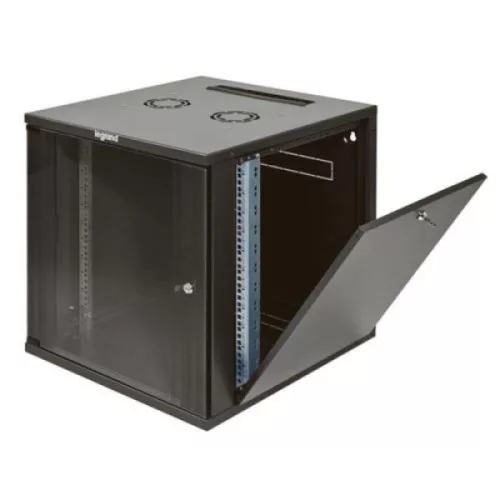 Legrand 646262 Linkeo 19"" 12U MAG:626 SZÉL:600 MÉLY:600 MAX:36kg üvegajtós lapraszerelt levehető oldallapos antracit fali rack szekrény