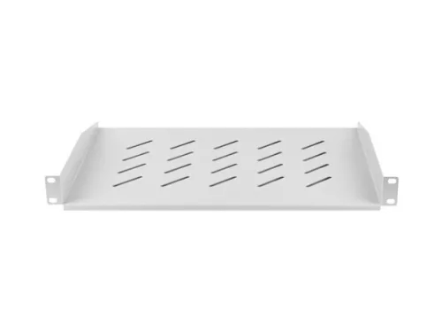 Lanberg AK-1008-S 19" 1U MÉLY:315mm MAX:20kg terhelhetőségű 2 ponton rögzíthető fix szürke rack polc