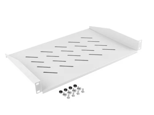 Lanberg AK-1008-S 19" 1U MÉLY:315mm MAX:20kg terhelhetőségű 2 ponton rögzíthető fix szürke rack polc