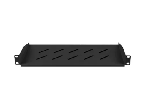 Lanberg AK-1014-B 19" 1U MÉLY:220mm MAX: 25kg 2 ponton rögzíthető fix fekete rack polc