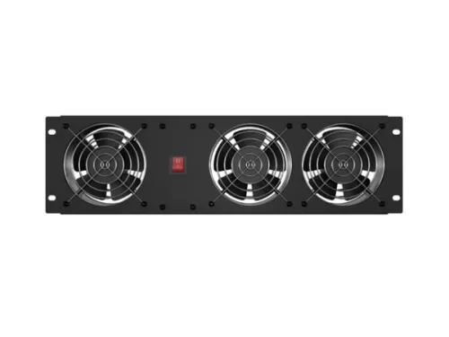 Lanberg AK-1506-B 19" 1U három egységes 230V 50W függőleges fekete ventilátor