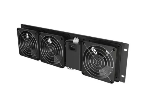 Lanberg AK-1506-B 19" 1U három egységes 230V 50W függőleges fekete ventilátor