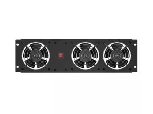 Lanberg AK-1506-B 19" 1U három egységes 230V 50W függőleges fekete ventilátor