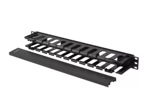 Lanberg AK-1703-B 19" 1U műanyag csatornás fekete kábelrendező